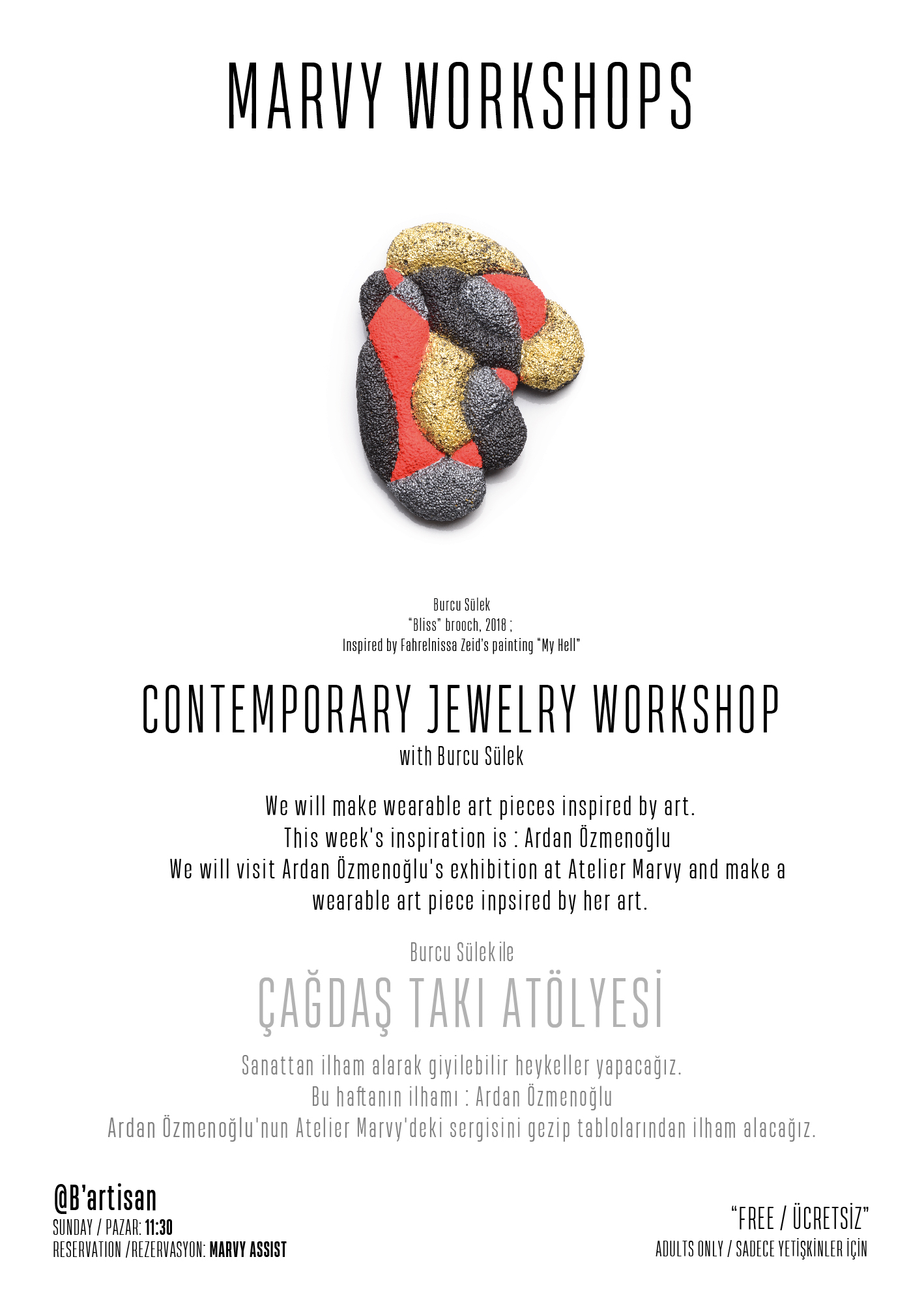 CONTEMPORARY JEWELRY WORKSHOP with BURCU SÜLEK