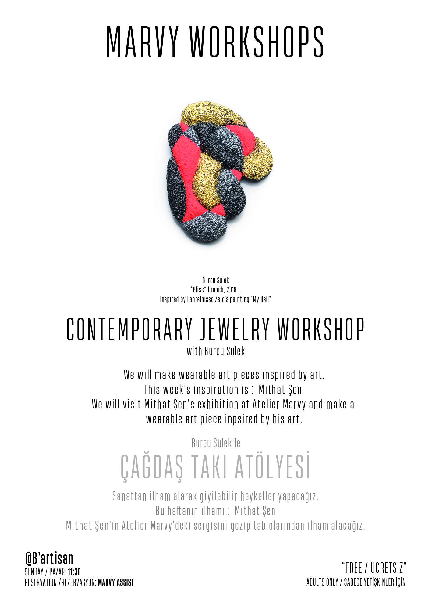 CONTEMPORARY JEWELRY WORKSHOP with BURCU SÜLEK